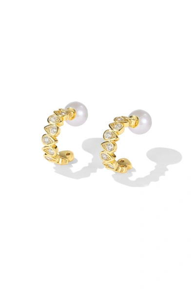 Classicharms Gold Teardrop Zirconia Earrings