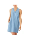 Tommy Bahama Chambray Ruffled Shift Dress In Multi