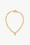 Classicharms Gold Double Layered Solitaire Zirconia Pendant Necklace In Gold