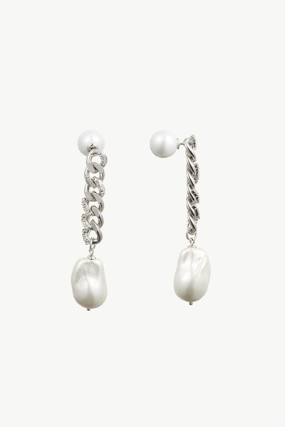 Classicharms Silver Chain Baroque Pearl Drop Earrings