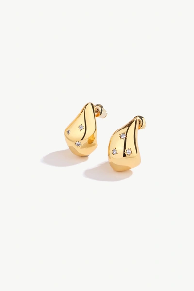 Classicharms Geometrical Star Drop Shape Studs In Gold