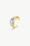Classicharms Frosted And Matted Texture Two Tone Ring In Silver
