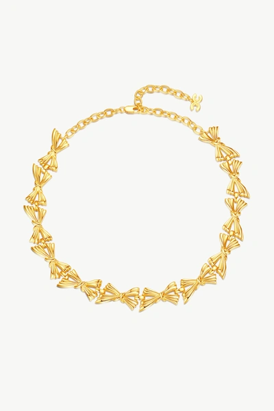 Classicharms Gold Butterfly Bow Designed Choker Necklace