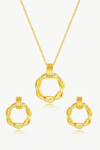 Classicharms Eléa Twisted Hoop Pendant Necklace And Earrings Set In Gold