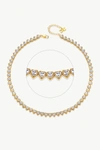 Classicharms Heart Shaped Zirconia Tennis Choker Necklace In Gold