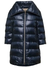 Herno Zippered Quilted Down Jacket In Blu