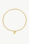 Classicharms Gold Carved Pendant And Pearl Necklace In Gold