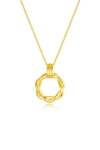 Classicharms Elea Twisted Hoop Pendant Necklace In Gold