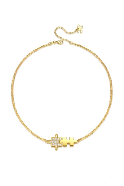 Classicharms Gold Jigsaw Puzzle Necklace
