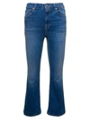 CLOSED 'HI SUN' BLUE FIVE-POCKET STYÒE CROPPED JEANS WITH LOGO PATCH IN STRETCH COTTON DENIM WOMAN