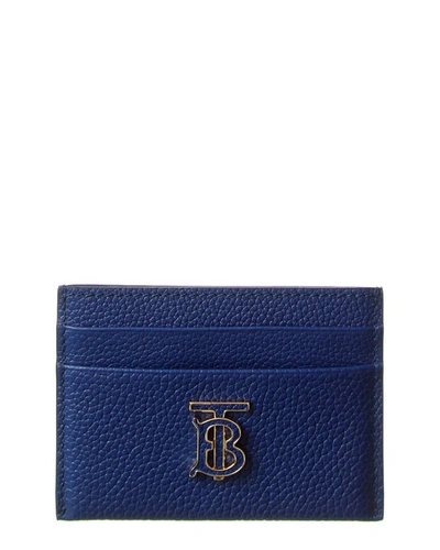 Burberry Tb Leather Cardholder In Blue