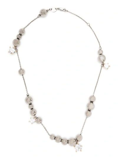 Panconesi Bead-embellished Crystal Necklace In Silver