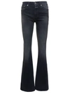 CLOSED 'ROWLING' BLACK FLARED JEANS WITH LOGO PATCH IN STRETCH COTTON DENIM WOMAN