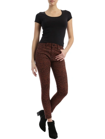 Mavi Tess Womens Denim Animal Print Skinny Jeans In Brown