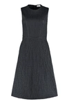 Moncler Quilted Sleeveless Flared Dress In Black