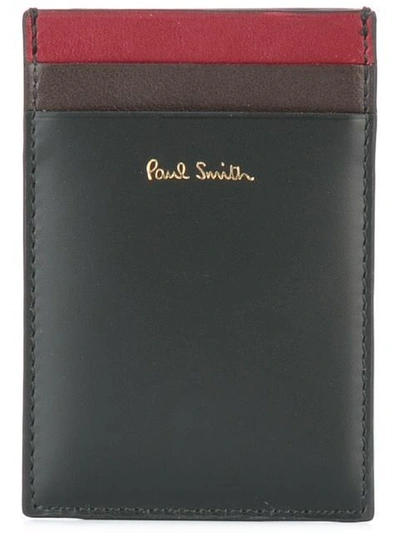 Paul Smith Black Colour Band North & South Card Holder In Multi