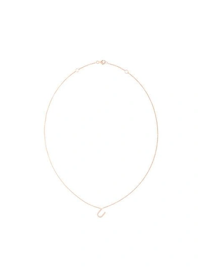 Alinka 'u' Pendant Necklace In Metallic