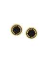 Marc Jacobs Enamel Logo Disc Stud Earrings In Metallic