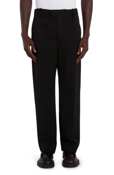 Bottega Veneta Grain De Poudre Satorial Wool Trousers In 1000 Black