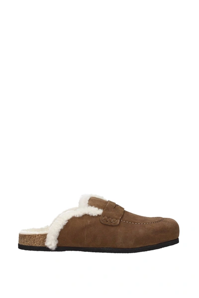 Jw Anderson Slippers And Clogs Suede Brown Tobacco