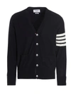 Thom Browne Merino Wool 4-bar Cardigan In Blue
