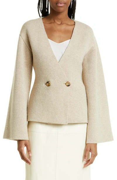 By Malene Birger Tinley Double-breasted Wool Cardigan In Beige