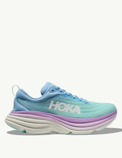 Hoka Bondi 8 Running Shoe In Airy Blue / Sunlit Ocean