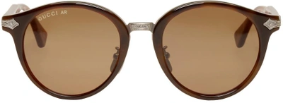 Gucci Tortoiseshell Layer Web Sunglasses In 001 Layer Web