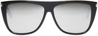 Saint Laurent Sl1 59mm Oversize Flattop Unisex Sunglasses In Black