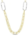 Delmar Two Tone Paperclip Chain Necklace In Gold