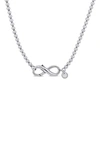 Delmar Sterling Silver Infinity Clasp Ball Chain Necklace In Silver