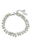 Samuel B. Sterling Silver Imitation Pearl Charm Bracelet In White