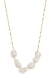 ED JACOBS NYC IMITATION PEARL FRONTAL NECKLACE