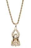 ED JACOBS NYC PRAYER HANDS PENDANT NECKLACE