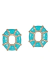 Nevernot Embellished Geometric Earrings In Blue