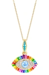 Nevernot 14kt Yellow Gold Rainbow Diamond And Topaz Necklace In Gold