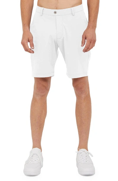 Redvanly Hanover Flat-front Shorts In Bright White