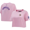 Pro Standard Pink Minnesota Vikings Cropped Boxy T-shirt In Pink