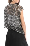 SAACHI SAACHI PEARLY BEADED FLORAL LACE TOP