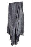 Saachi Raven Sequin Embellished Wrap Scarf In Gray