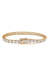 Suzy Levian Rose Gold Plate Sterling Silver Cubic Zirconia Tennis Bracelet In Rose
