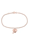 Delmar Heart & Key Charm Bracelet In Rose