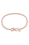 Delmar Infinity Symbol Bead Link Bracelet In Rose