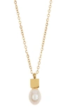 ED JACOBS NYC IMITATION PEARL PENDANT NECKLACE
