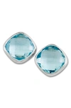 SAMUEL B. STERLING SILVER BLUE TOPAZ STUD EARRINGS