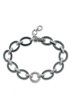 Samuel B. Sterling Silver Ceramic Link Bracelet In Black
