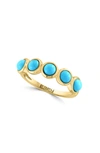 Effy 14k Yellow Gold Turquoise 5-stone Ring In Blue
