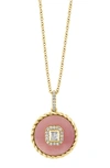 Effy 14k Yellow Gold Diamond Mother Of Pearl Pendant Necklace In Gold Multi
