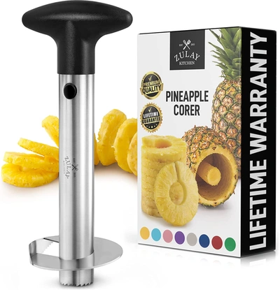 Zulay Kitchen Stainless Steel Pineapple Cutter For Easy Core Removal & Slicing In Black