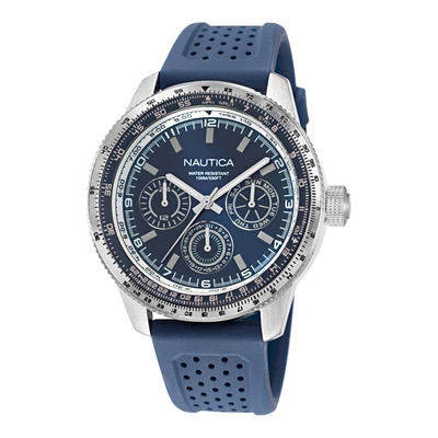 Nautica Mens Silicone Multi-function Watch In Silver